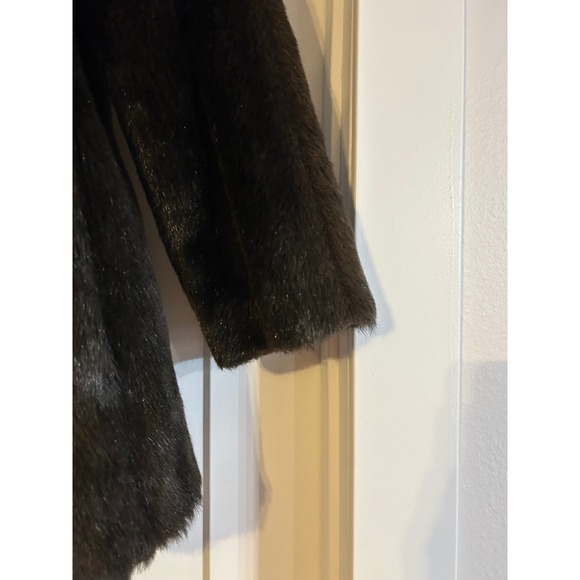 Olympia Fashions Vintage Faux Fur Coat Dark Brown Womens Small NO TAG USA Made - Picture 3 of 11